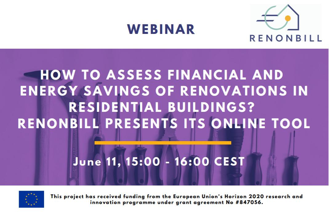 [Webinar] How to assess financial and energy savings of renovations in residential buildings? RenOnBill presents its online tool