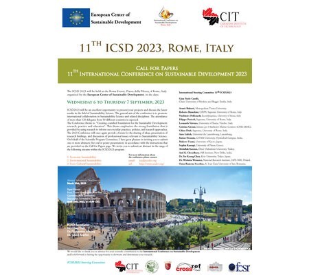 ICSD 2023 : 11th International Conference on Sustainable Development, 6 - 7 September Rome, Italy