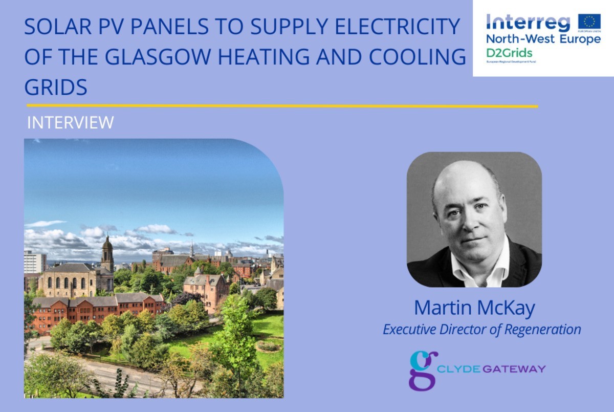Solar PV panels to supply electricity of the Glasgow heating and cooling grids