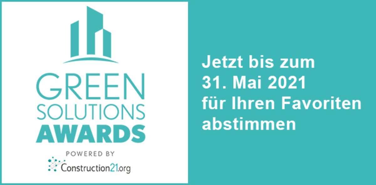 Die Teilnehmer der Green Solutions Awards 2020-21 stehen fest: international mehr als 190 Projekte