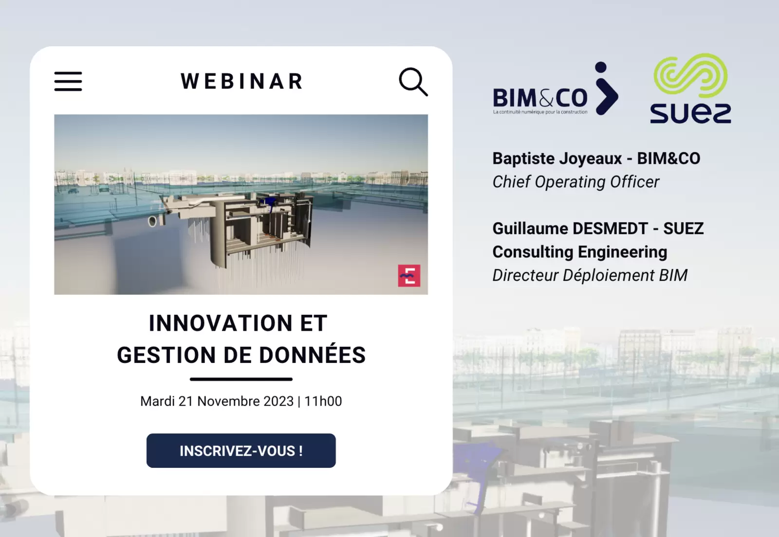 [Webinaire] Innovation et gestion de données : le futur de l'industrie de la construction avec SUEZ et BIM&CO