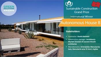 Autonomous House B, semi-underground individual housing, Morocco - Green Solutions Awards 2019 Winner