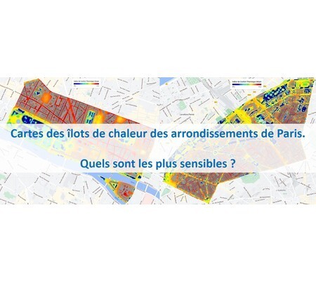 Carte des îlots de chaleur des arrondissements de Paris