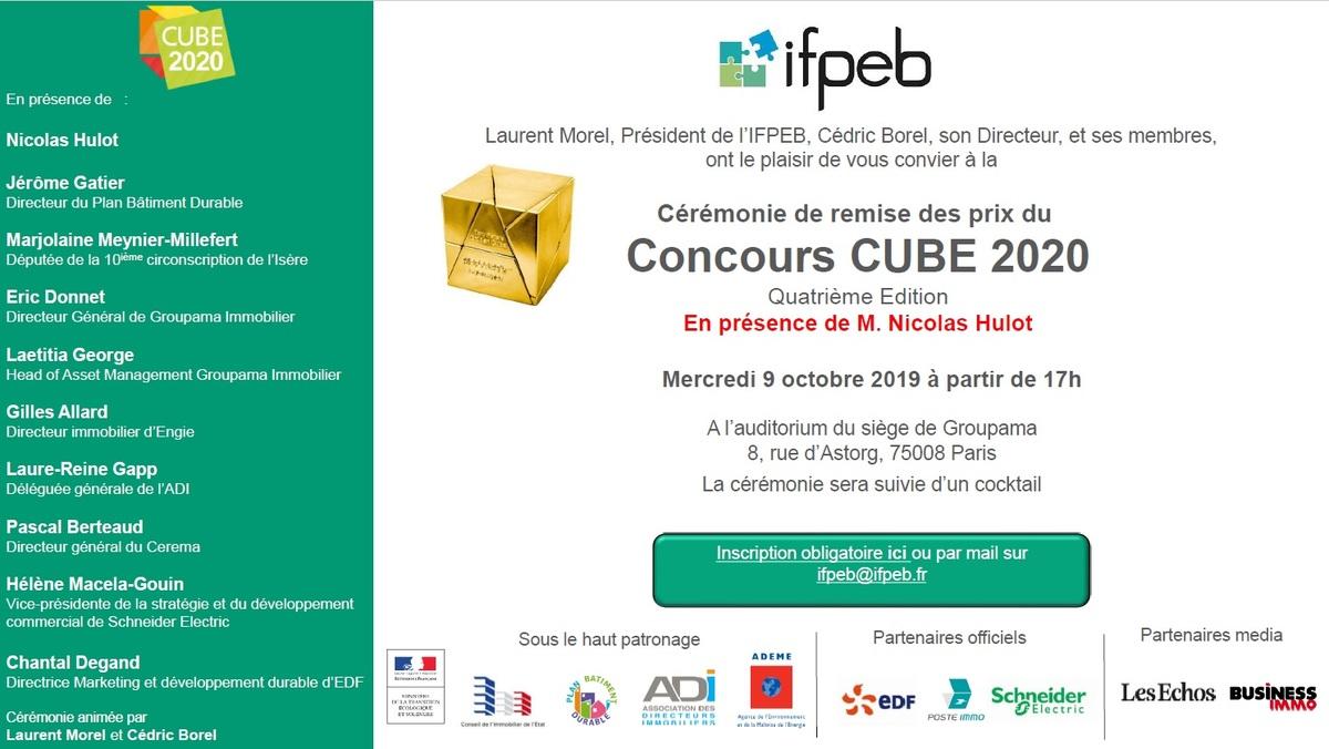 Cérémonie remise de prix CUBE 2020 : inscrivez-vous