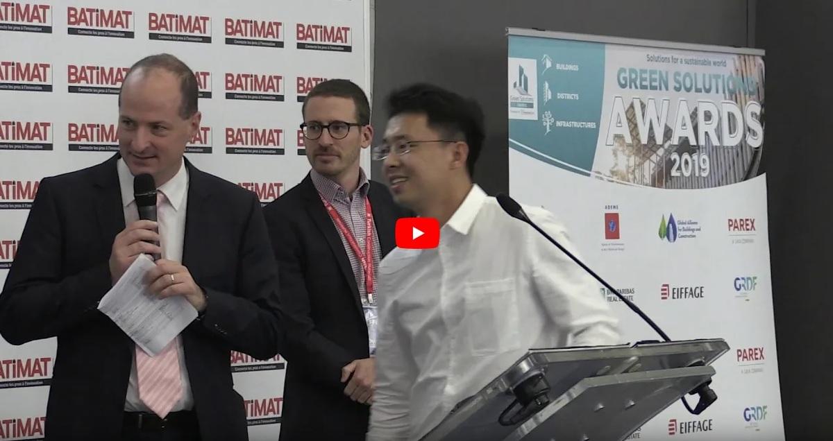 [Vidéo] Cérémonie Green Solutions Awards 2019, Batimat - Grand Prix Rénovation Durable (6/10)