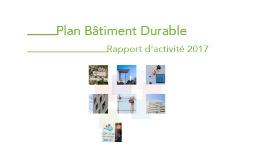 La rapport d'activité 2017 du Plan Bâtiment est publié !