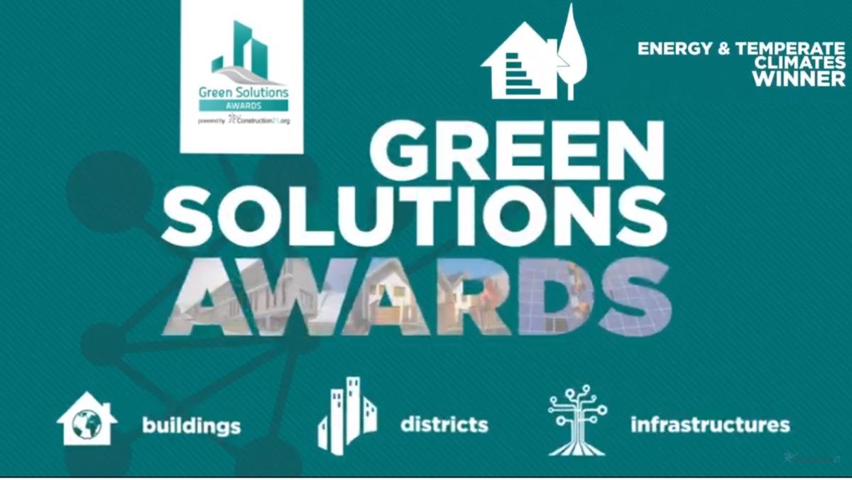 [Vidéo] Remise du prix Energie & Climats Tempérés des Green Solutions Awards 2018