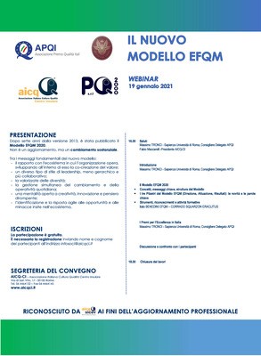 Presentazione del nuovo Modello EFQM 2020