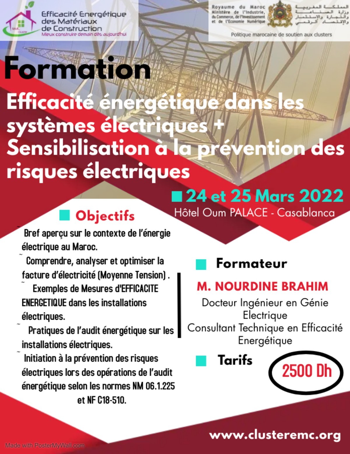 [Formation]  « Efficacité Energétique dans les Systèmes Electriques + Sensibilisation à la prévention des risques électriques »